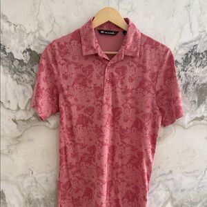 Travis Mathew Red Floral Polo Shirt